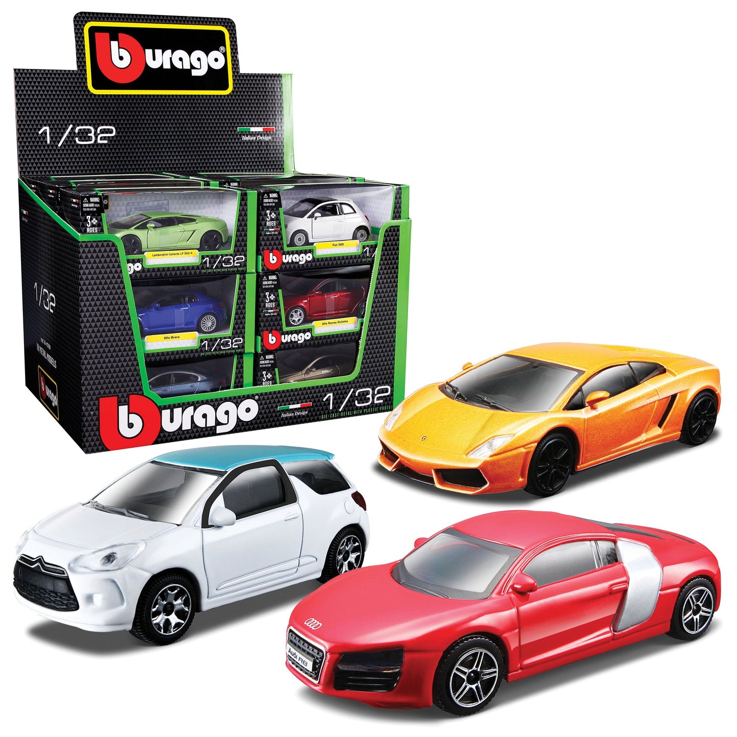 ASSORTIMENT DE VOITURES CLASSIQUES 1:32 DISTRIBUTEUR 18 PIÈCES