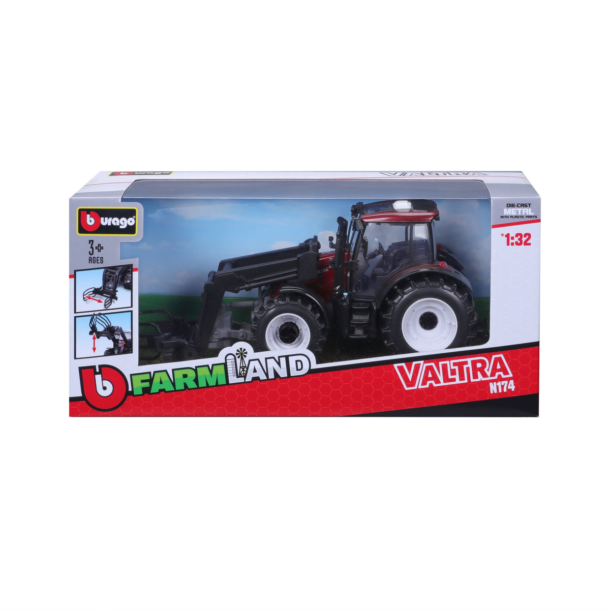 TRACTEUR AGRICOLE VALTRA N174 AVEC CHARGEUR FRONTAL 1:32