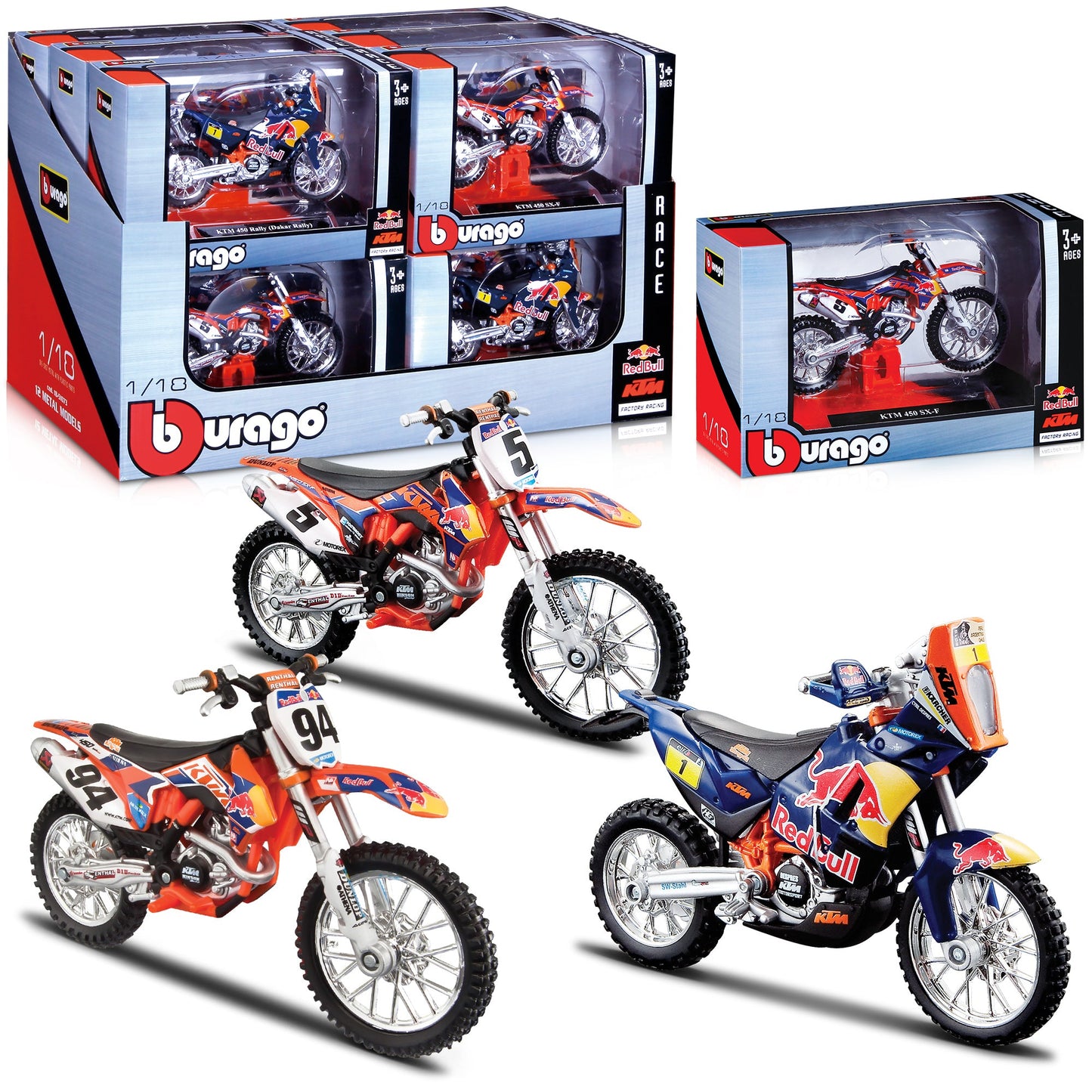 1:18 WRB KTM CYCLE - DISTRIBUTEUR 12 PIÈCES
