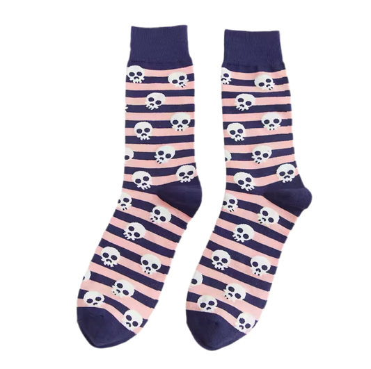 chaussettes rayees tetes de mort mrcol