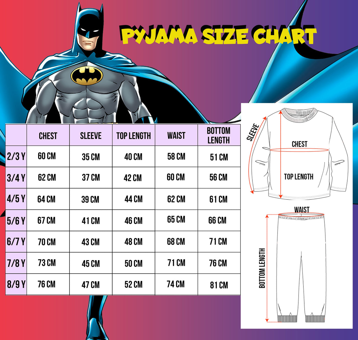 Batman Black Kids Pyjamas