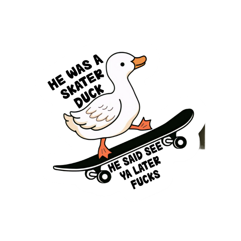 "Skater Duck" sticker