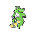 Broche Patinador Crocodilo