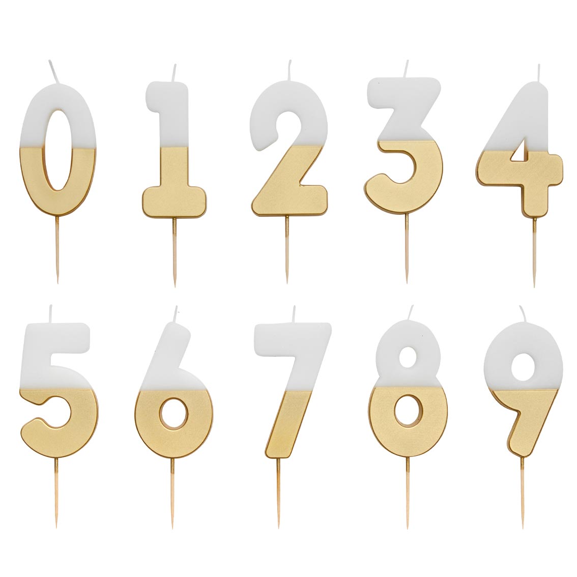 White & Gold Birthday Number Candle - 4