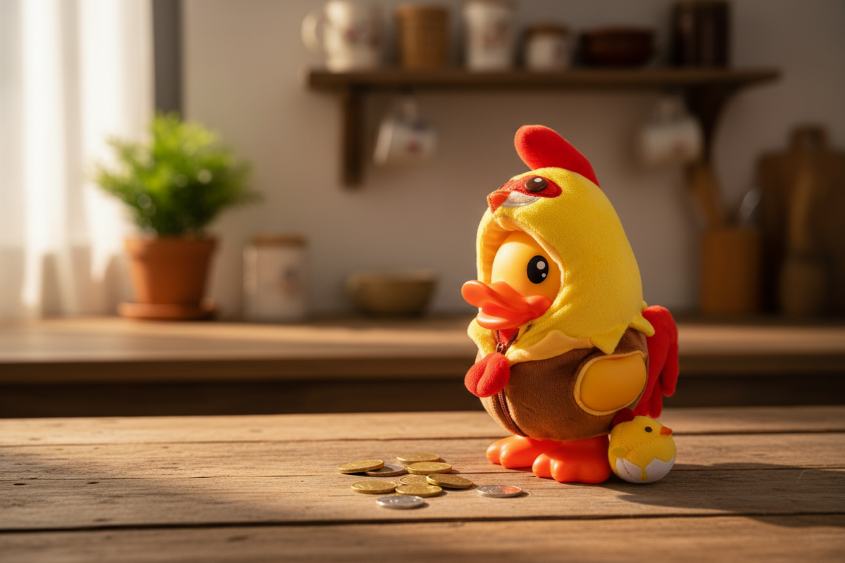 アヒルとニワトリの貯金箱