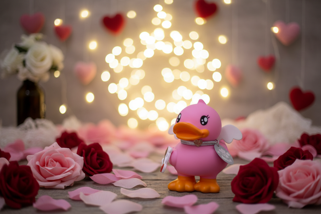 Tirelire Canard Rose Cupidon