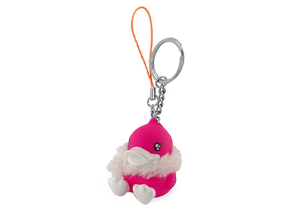 Fushia duck keychain