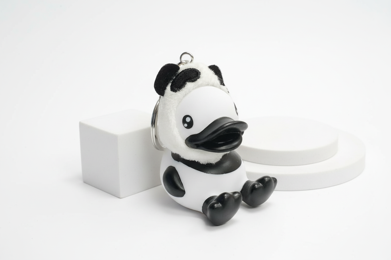 Panda duck keychain