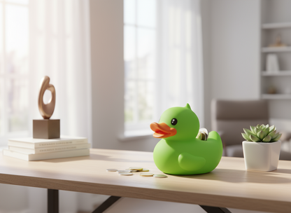 Pequeño helicóptero de pato verde