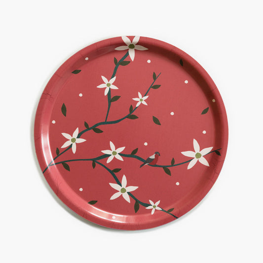 Holiday Flowers Round Serving Tray - 31 cm