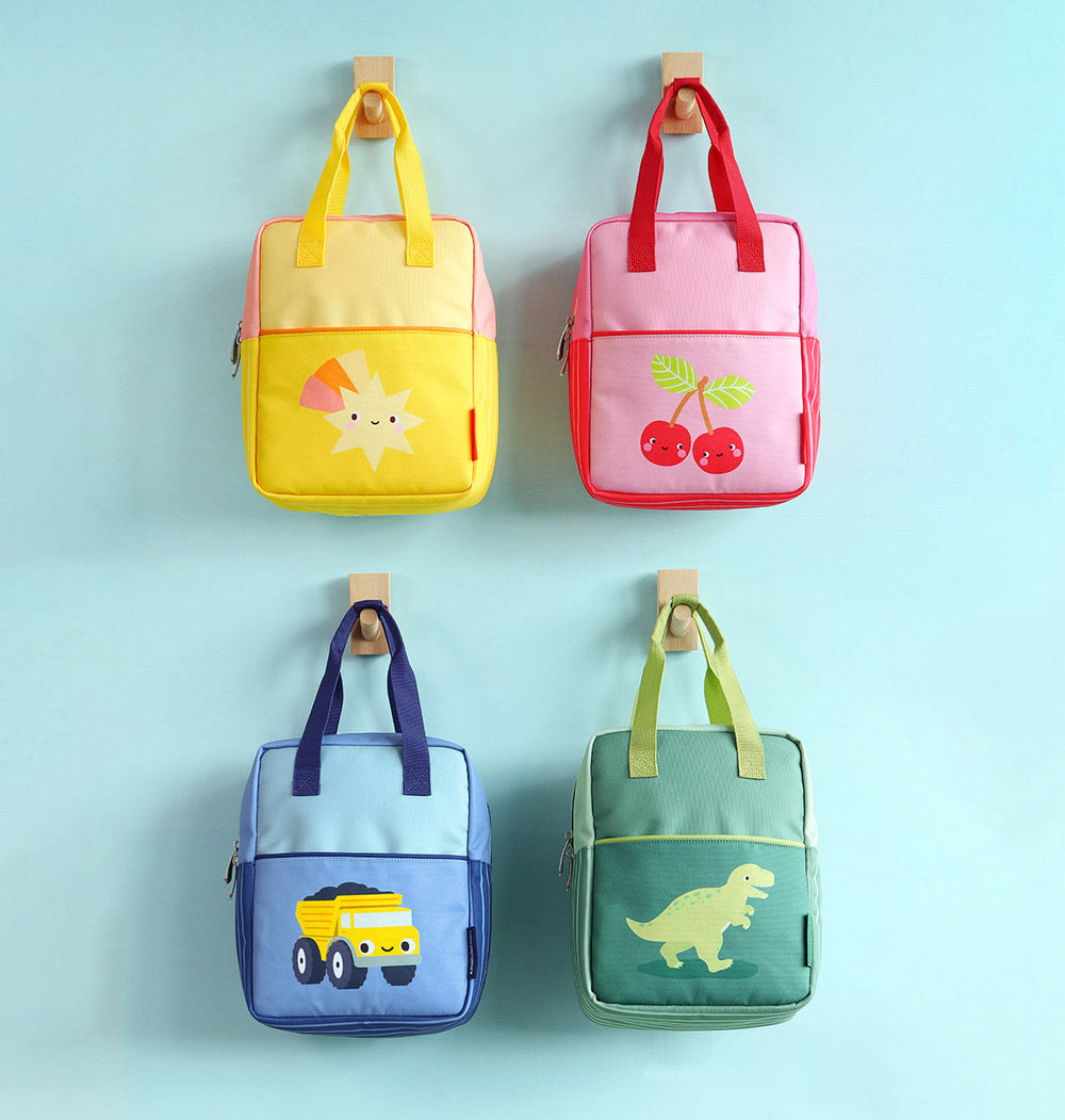 Petit sac à dos carré enfant - Cerises joyeuses