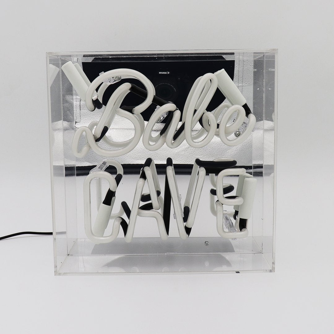 'Babe Cave' Glass Neon Sign