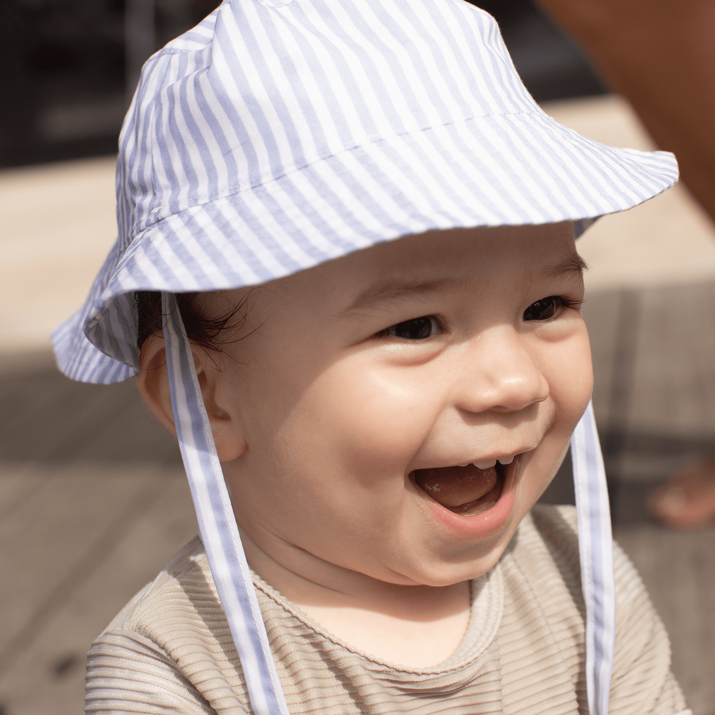 Sun Hat - Blue/White - Blue Stripes
