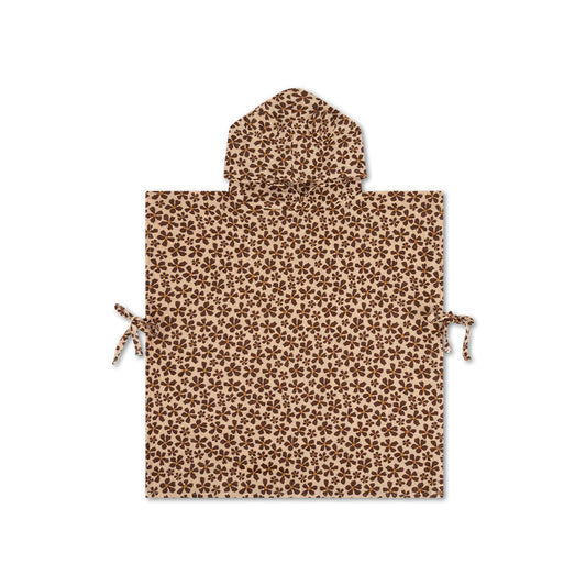 Beach Poncho - Brown - Wild Flower - 50 x 50 cm