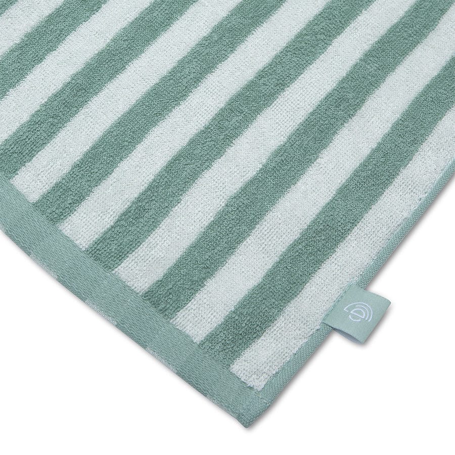 Beach Towel Cotton - Green/White - Resort Stripe - 180 x 90 cm
