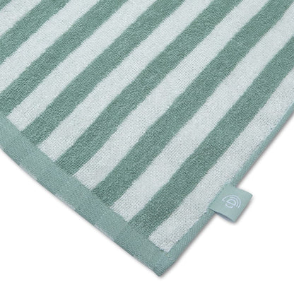 Beach Towel Cotton - Green/White - Resort Stripe - 180 x 90 cm