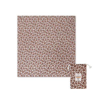 ビーチタオル マイクロファイバー - ブラウン - ワイルドフラワー - 180 x 180 cm