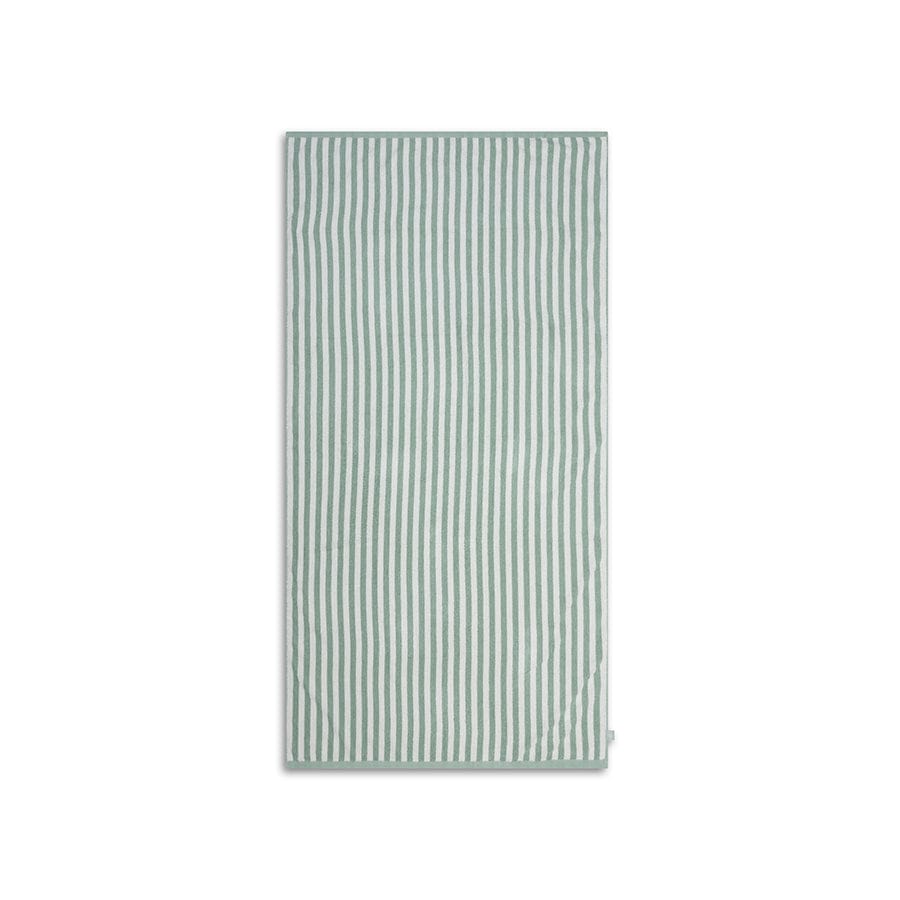 Cotton Beach Towel - Green - Resort Stripe - 135 x 65 cm