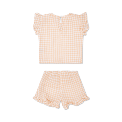 Beachwear Girls - Muslin - Orange/White - Sunset Grid