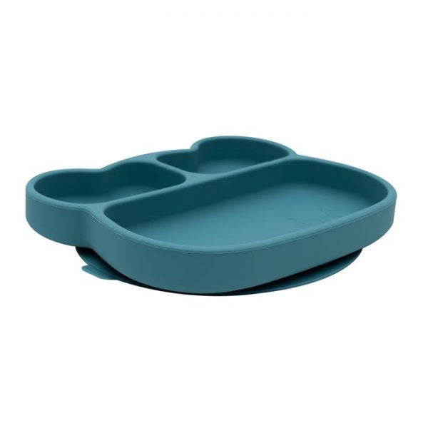 Piatto in silicone a forma di orso blu