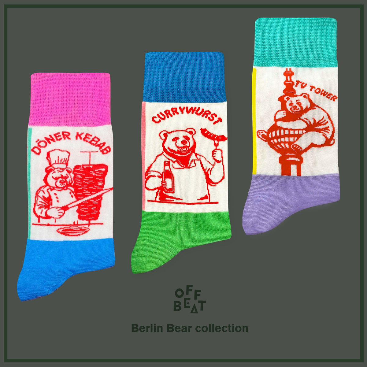 Chaussettes Ours de Berlin Serrant la Tour TV