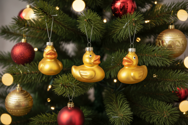 Bola de Natal de pato amarelo