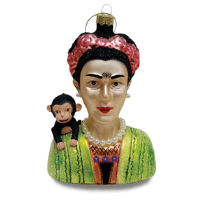 Frida en haar aapje als kerstornament