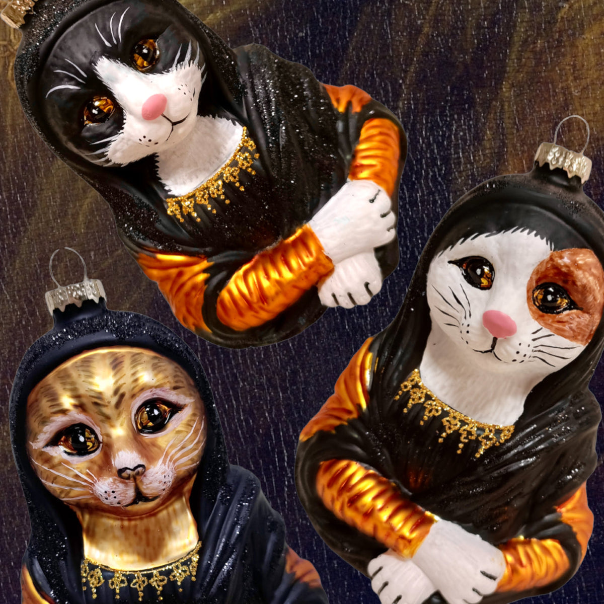 Mona Lisa Kerstbal Smoking Kat