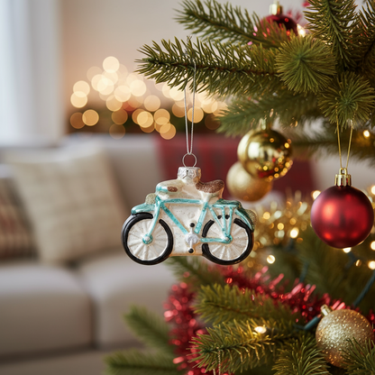 Bola de Natal de bicicleta