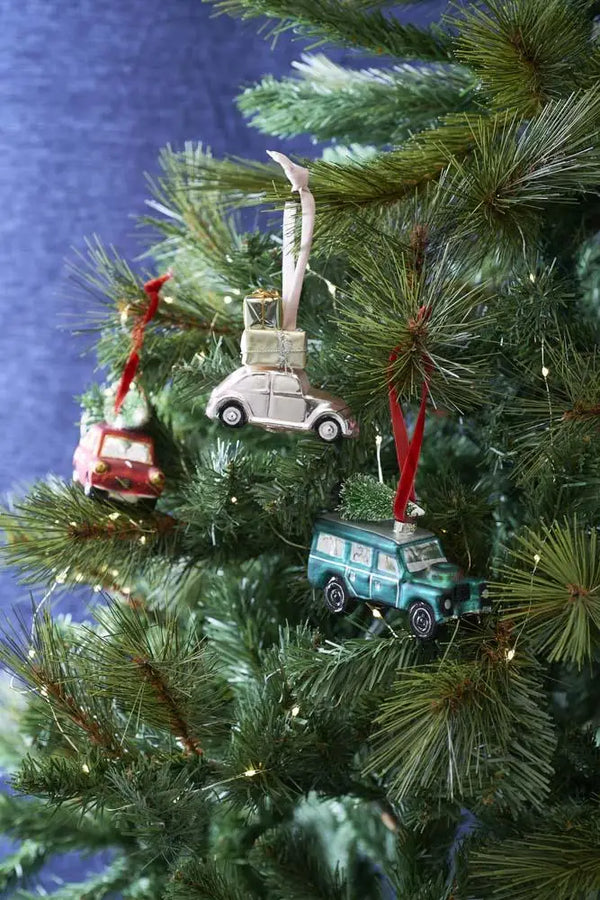 Pallina di Natale a forma di auto rosa