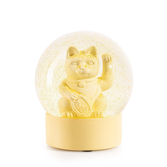 Boule à Neige Chat Chanceux Jaune Donkey | Maneki Neko Lucky Cat boutique