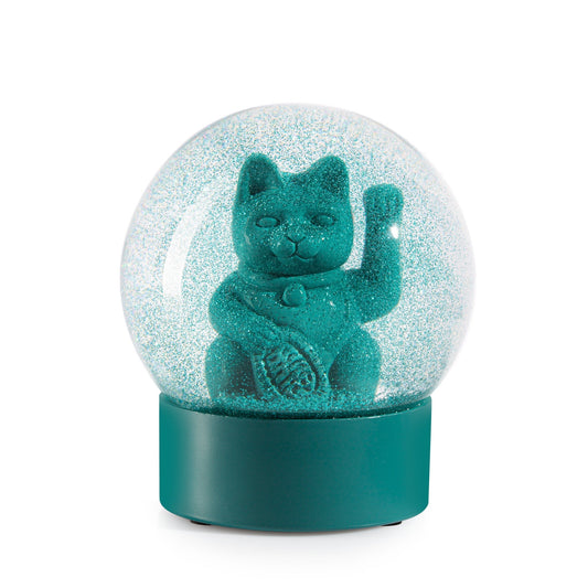 Boule à Neige Chat Chanceux Vert Donkey | Maneki Neko Lucky Cat boutique