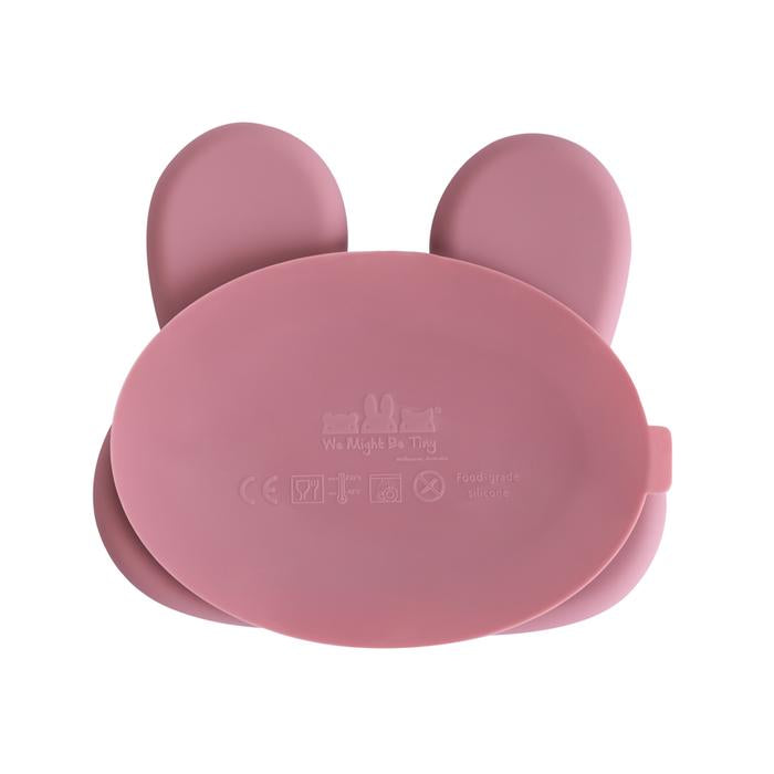 Plato de silicona de conejo rosado polvoriento