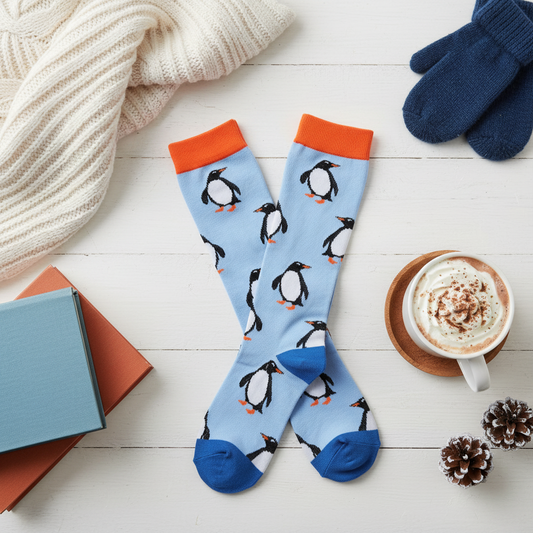 Calcetines altos hasta la rodilla de pingüino