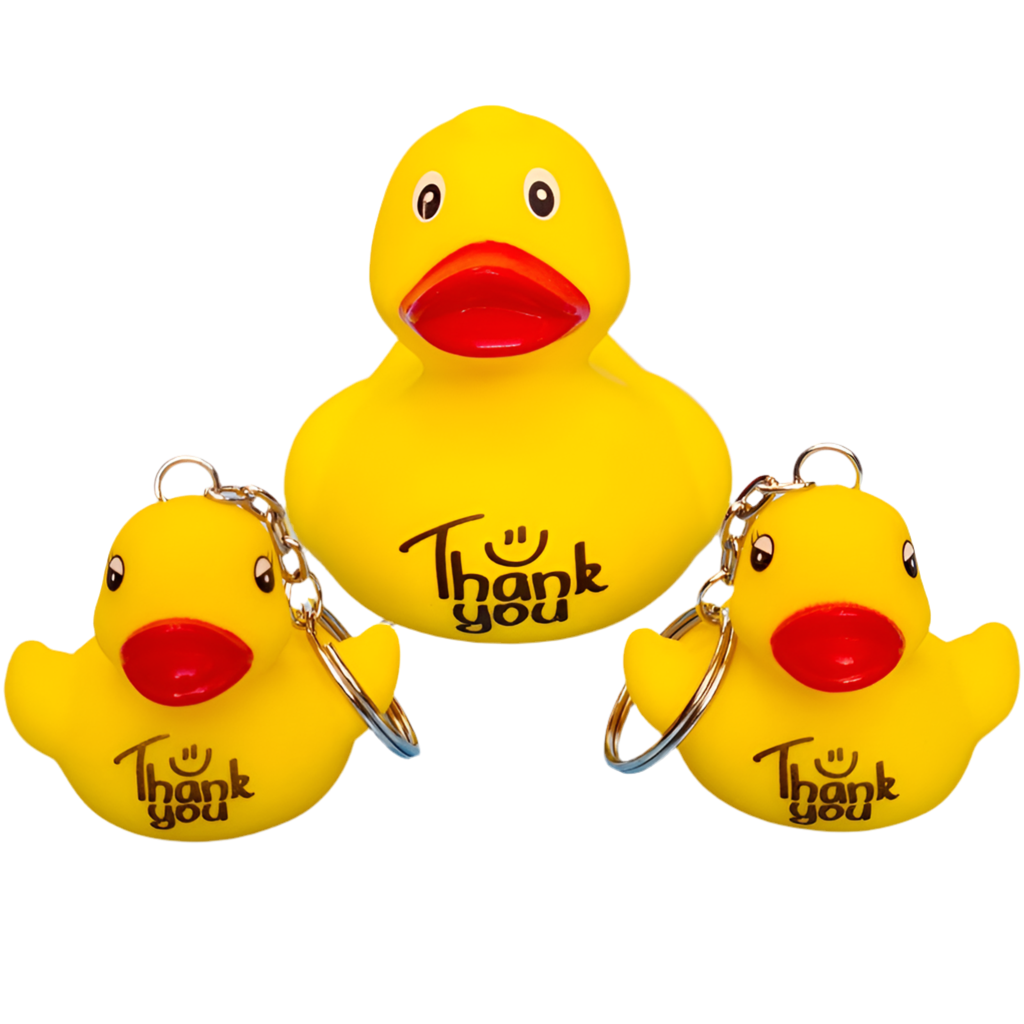 Yellow Duck Thank You Keychain