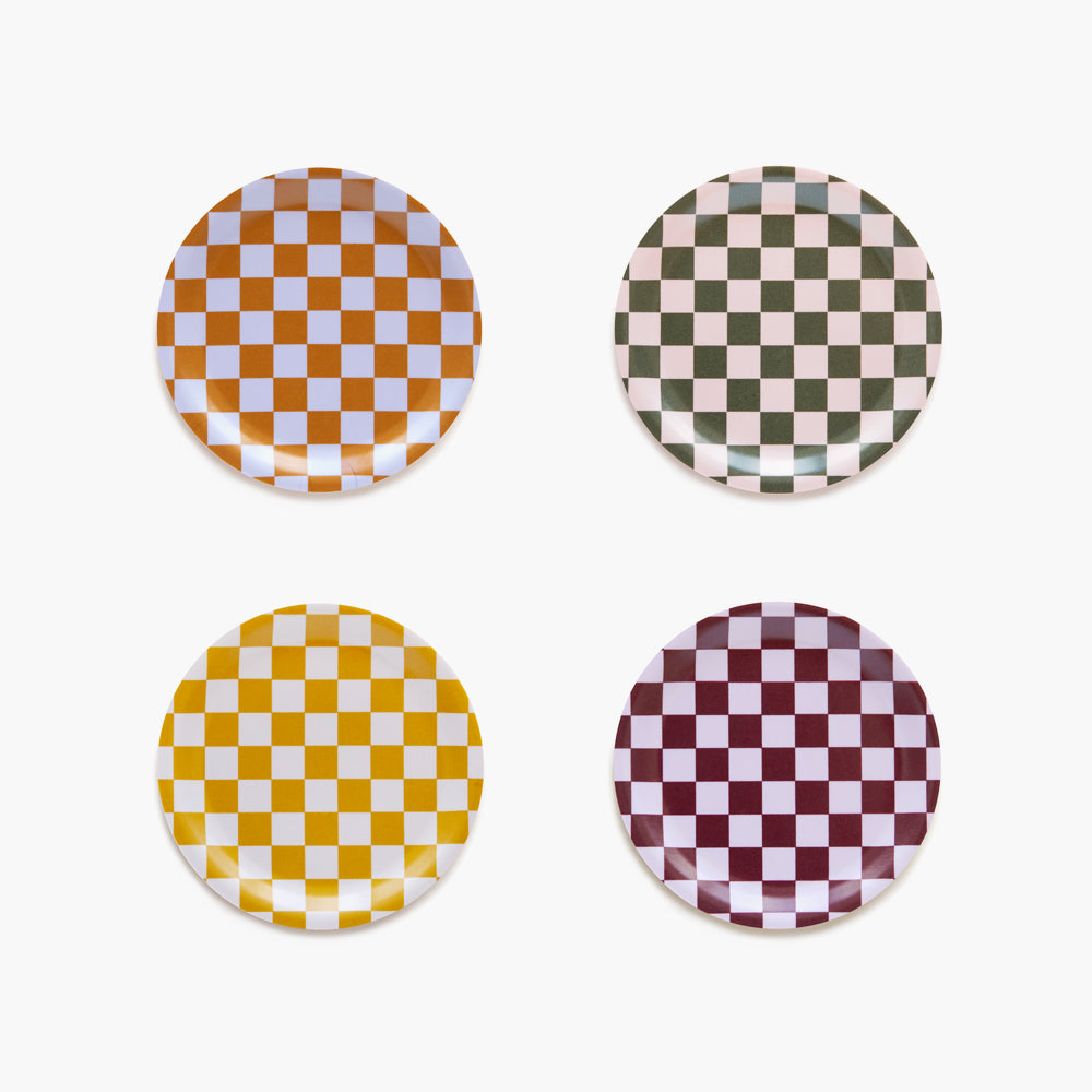 Warm Mix CHECKER コースター4枚セット - 11cm