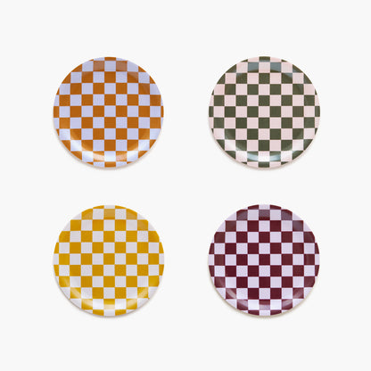 Warm Mix CHECKER コースター4枚セット - 11cm