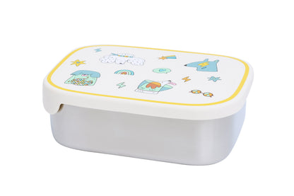 Brotdose aus Edelstahl Funky Dogs mit herausnehmbaren Fächern