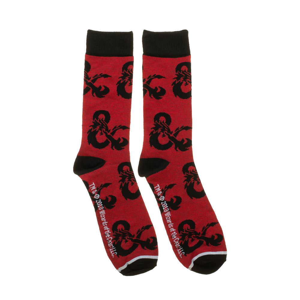 Dungeons & Dragons Men's Printed Red Crew Socks