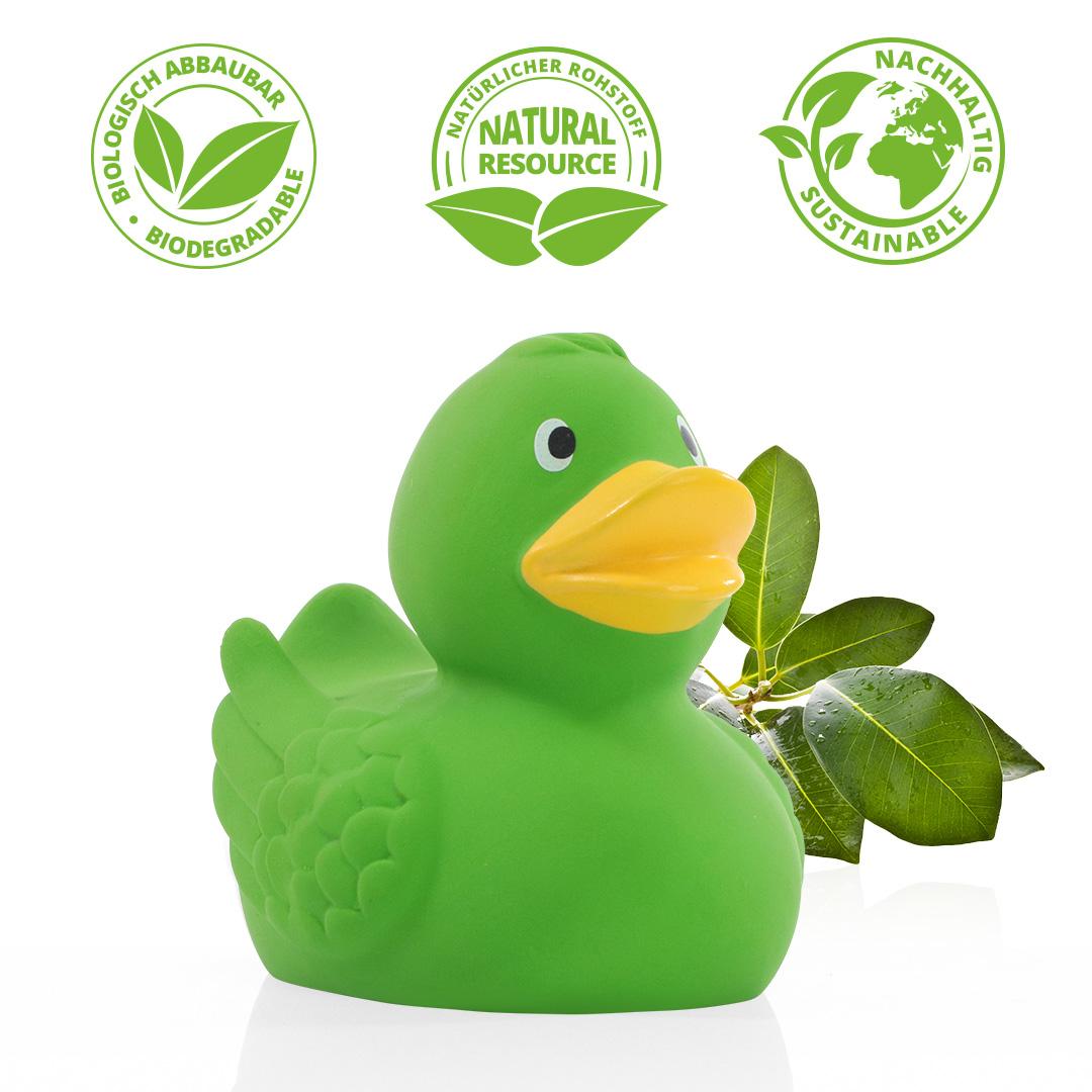 Pato verde de goma