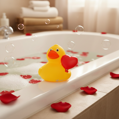 Pato da bola de coração