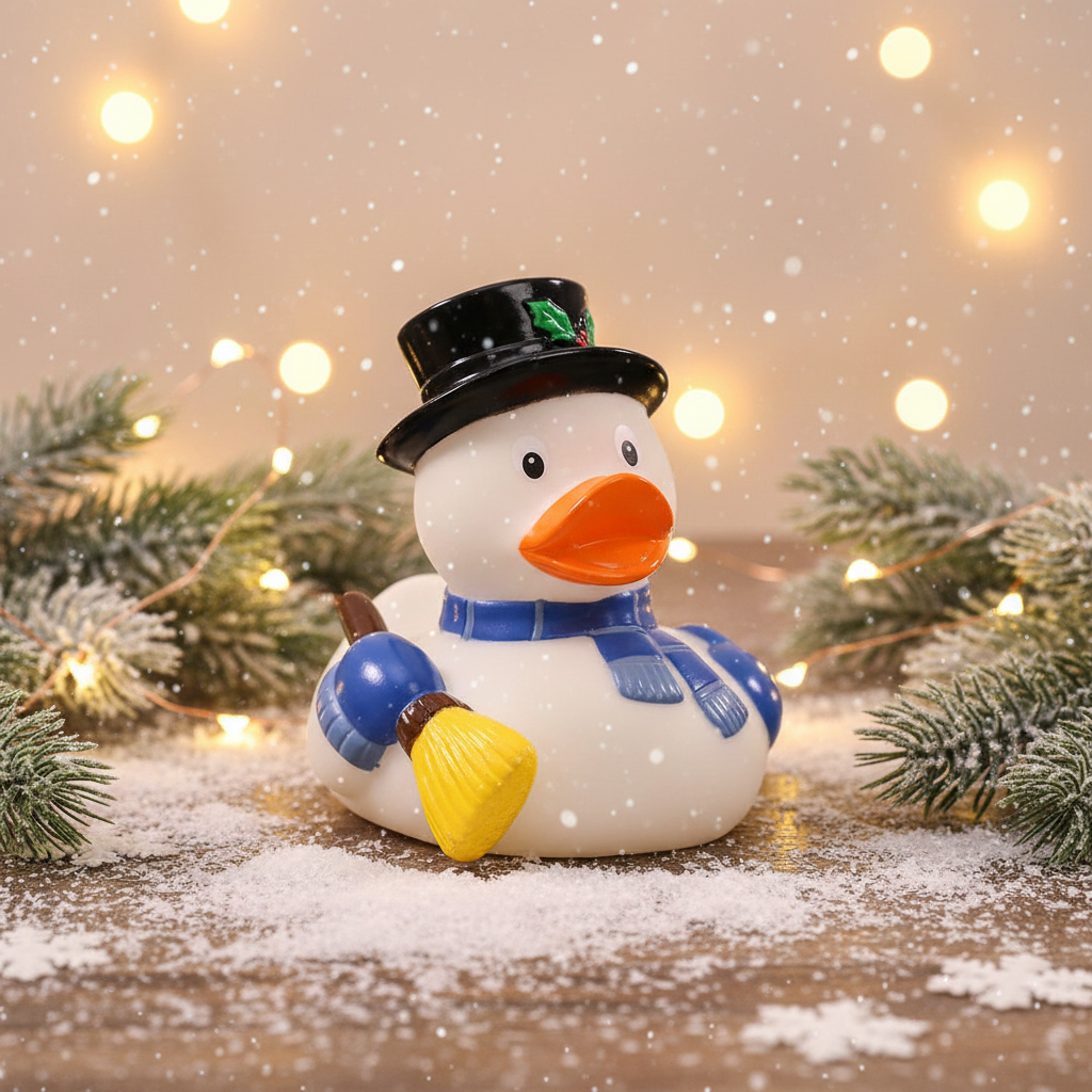 Pato de muñeco de nieve