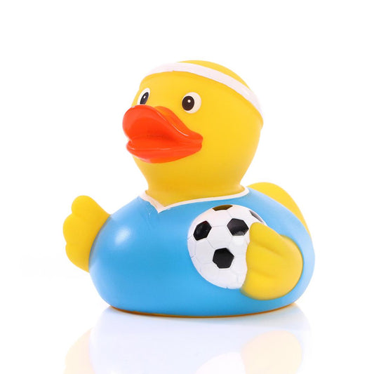 Pato de jogador de futebol azul