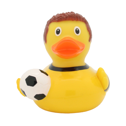 Pato de futbolista amarillo