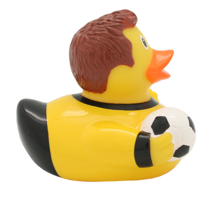 Pato de futbolista amarillo