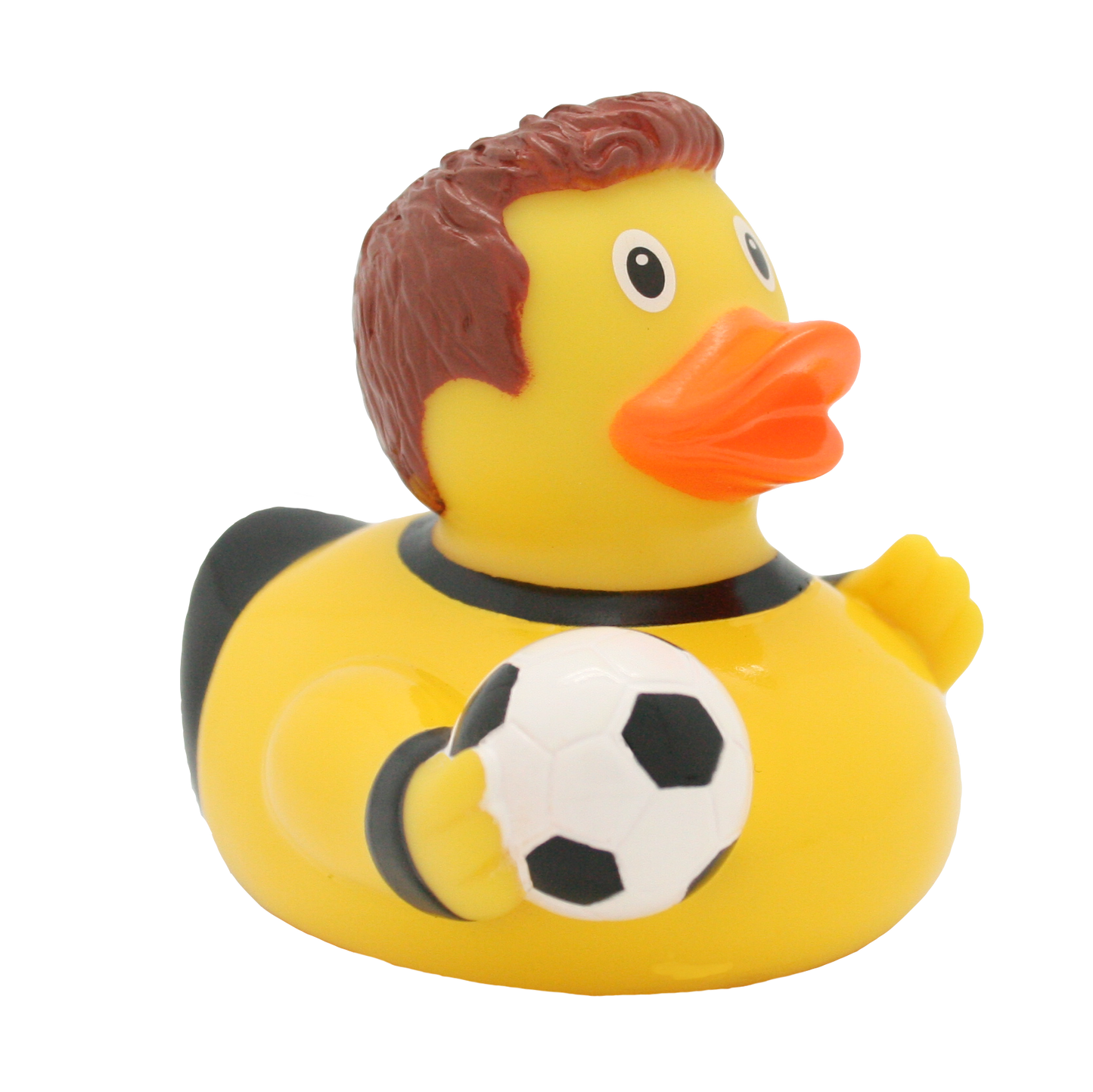 Pato de futbolista amarillo