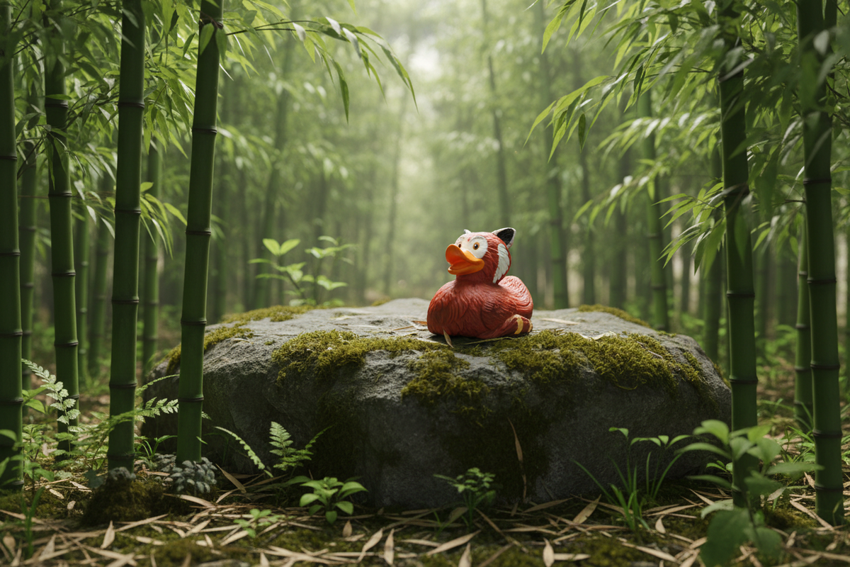 Pato vermelho panda