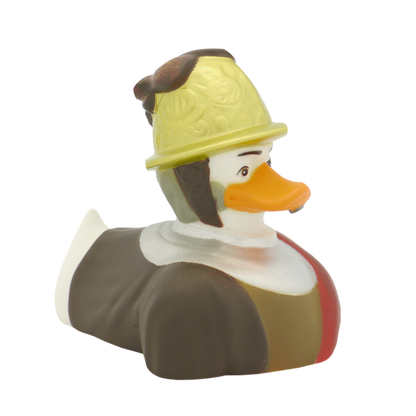 Duck Man en el casco dorado