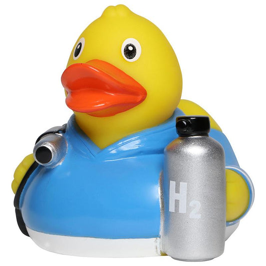 Pato con botella de hidrógeno