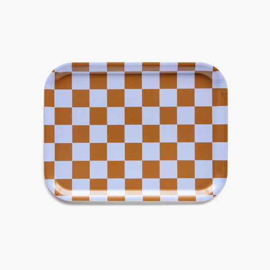 Caramel CHECKER Rectangular Serving Tray - 27x20 cm